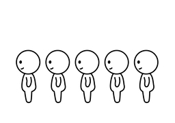 in a rowのイラスト